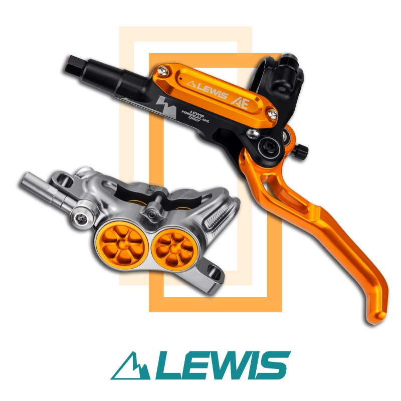 Lewis Bremsen Set AE black gun orange (Vorder- und Hinterbremse)